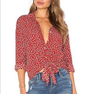 Hosk Top in Pin Up Bow Print Red